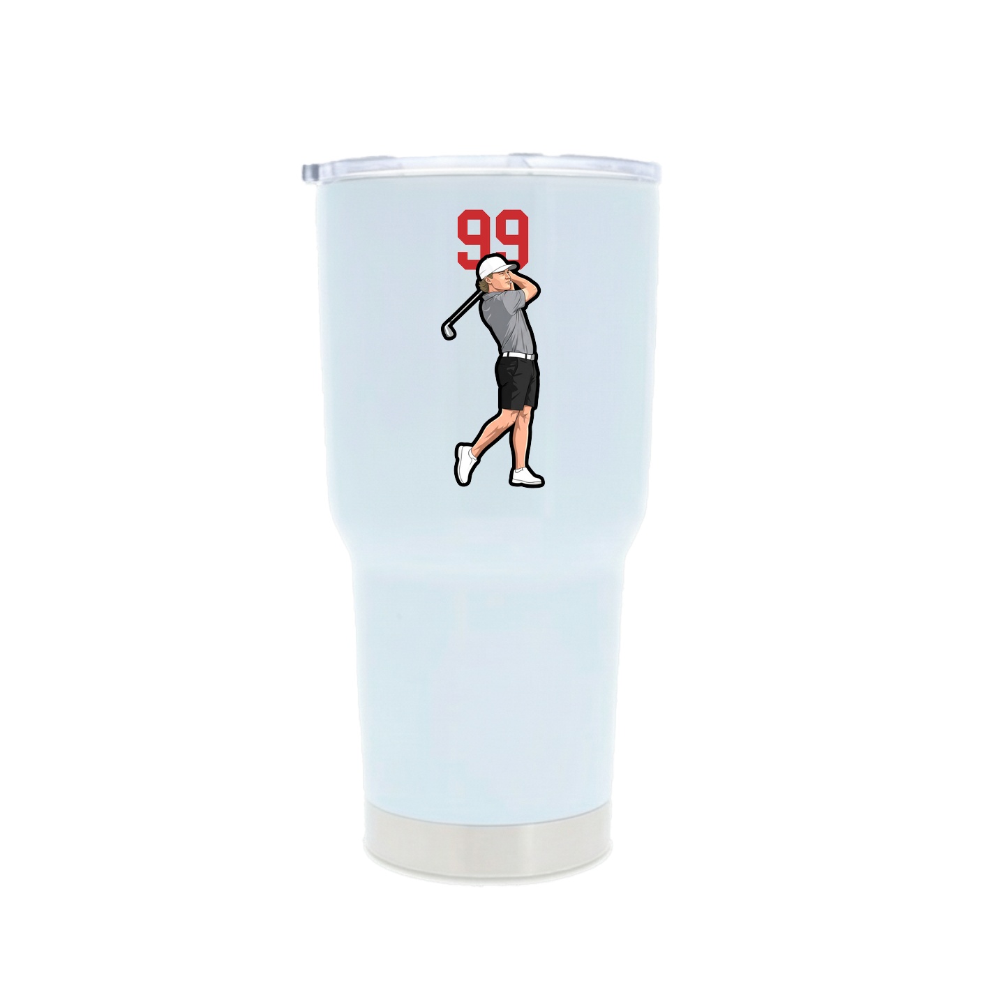 30oz Stainless Steel Tumbler — Number Top in White