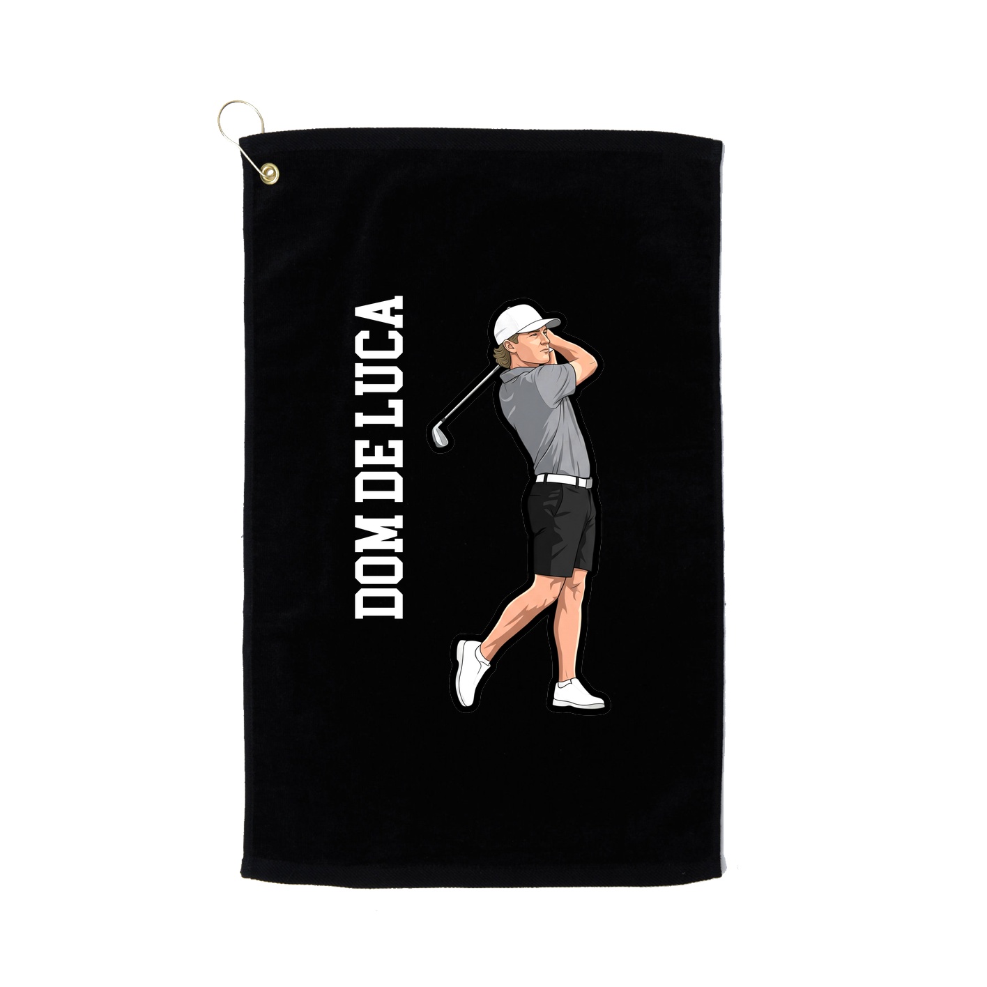Golf Towel — Name Vertical in Black