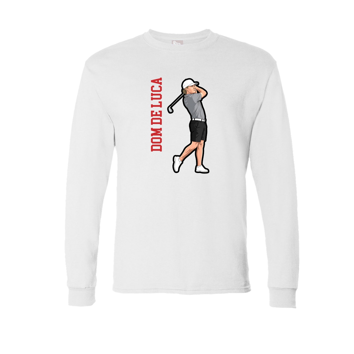 Long Sleeve Tee — Name Vertical in White
