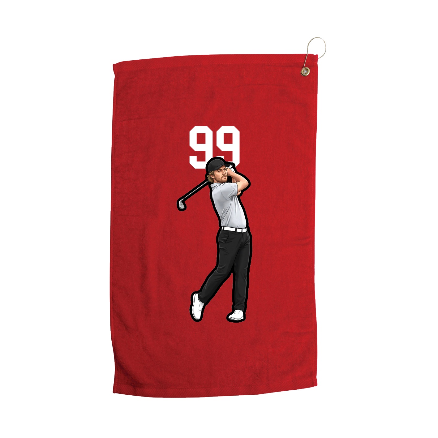 Golf Towel — Number Top in Red