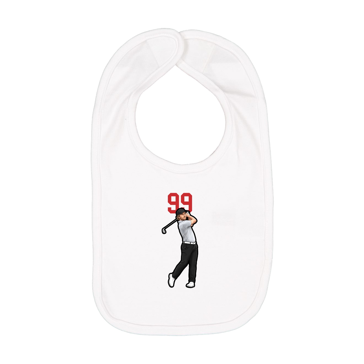 Infant Bib — Number Top in White