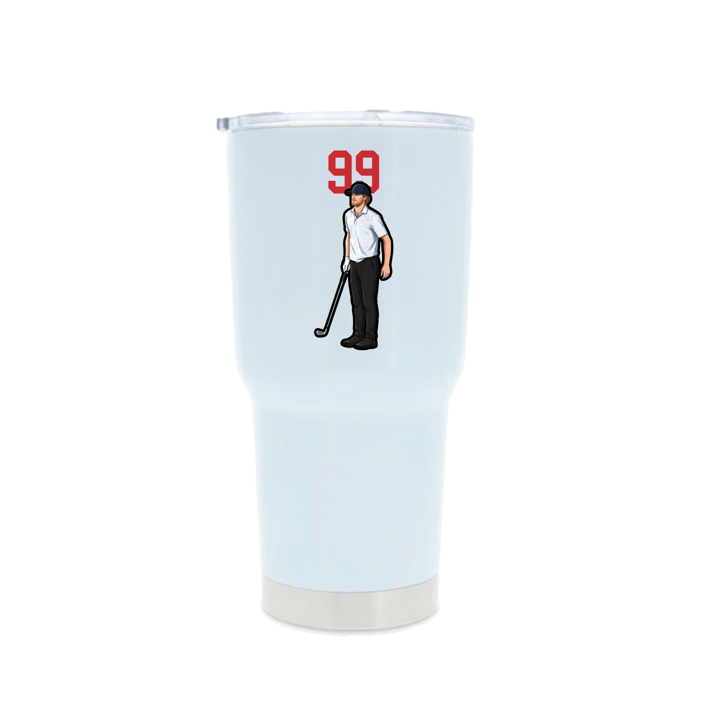 30oz Stainless Steel Tumbler — Number Top in White