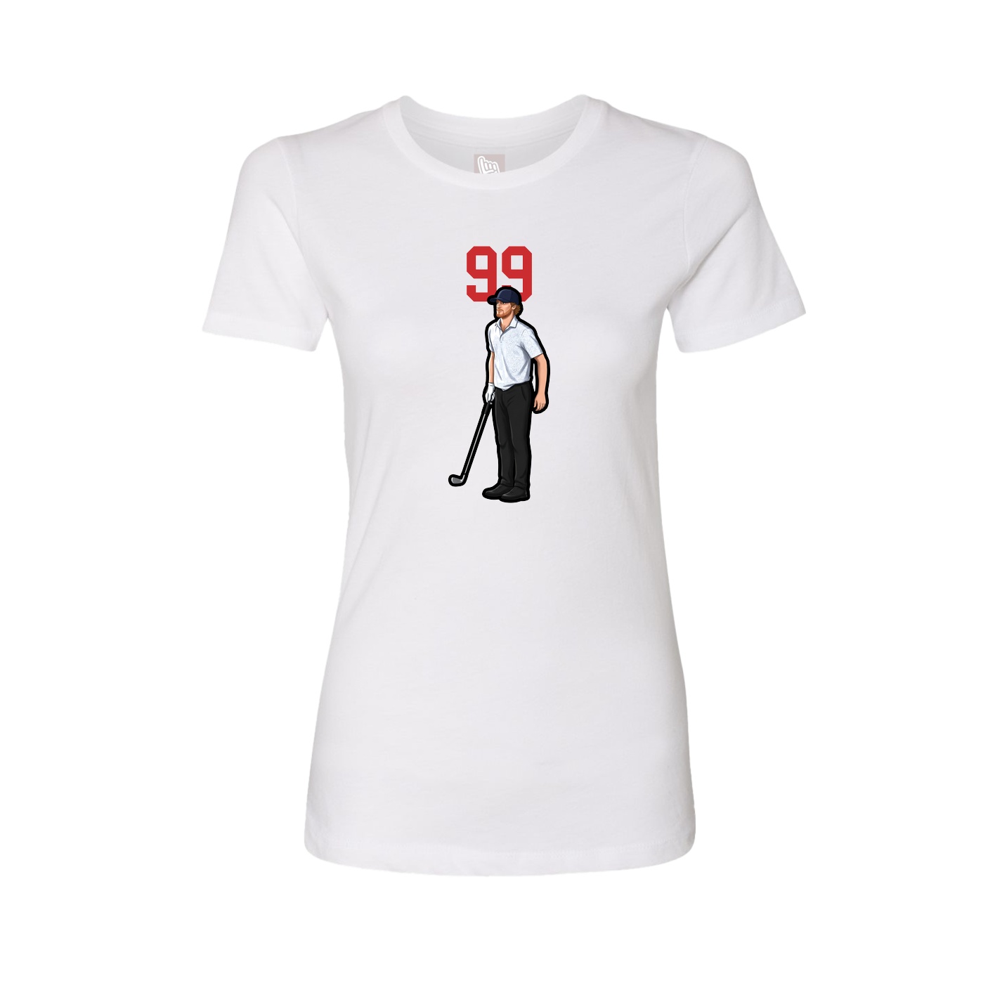Fitted Women's Tee — Number Top in White