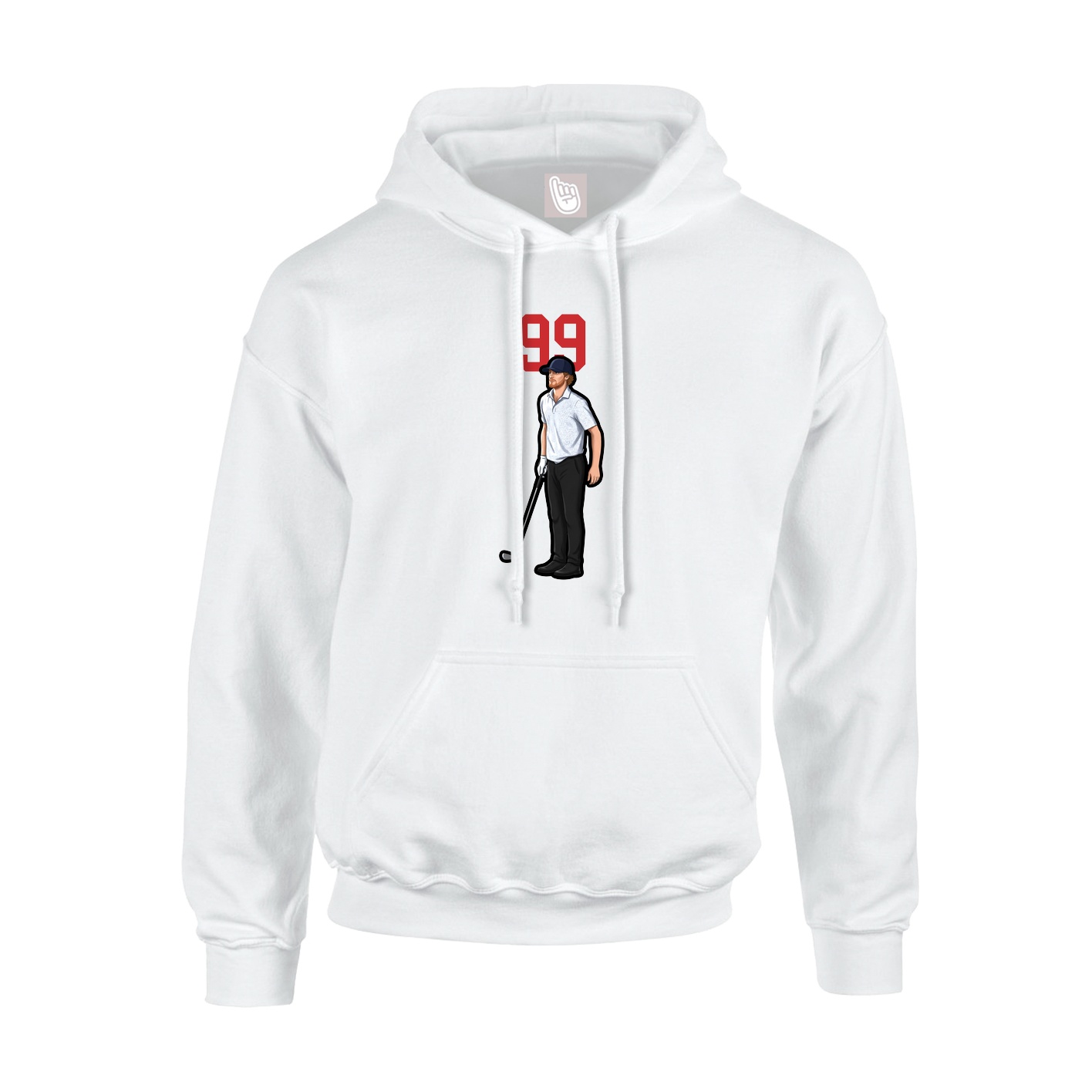 Youth Hoodie — Number Top in White
