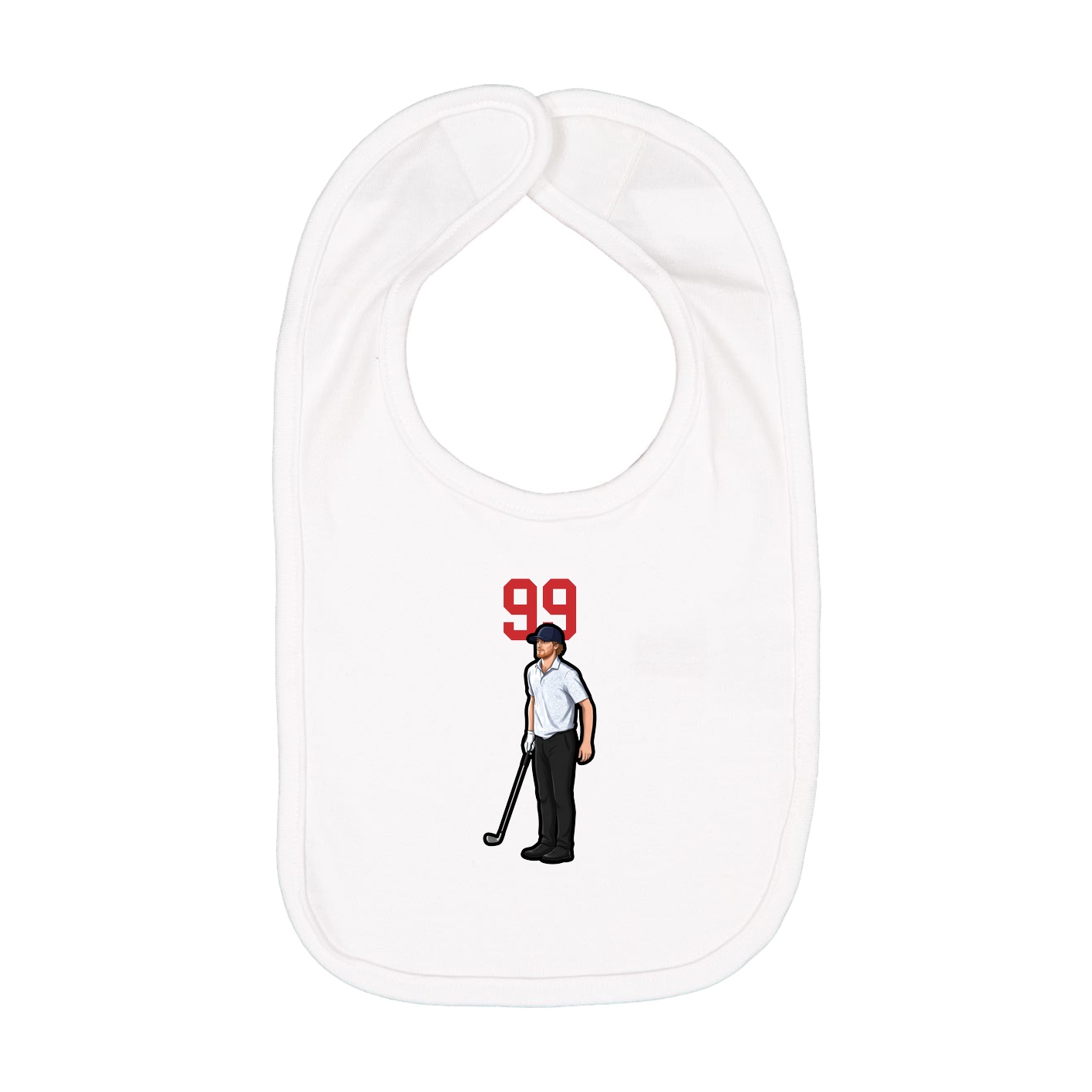 Infant Bib — Number Top in White