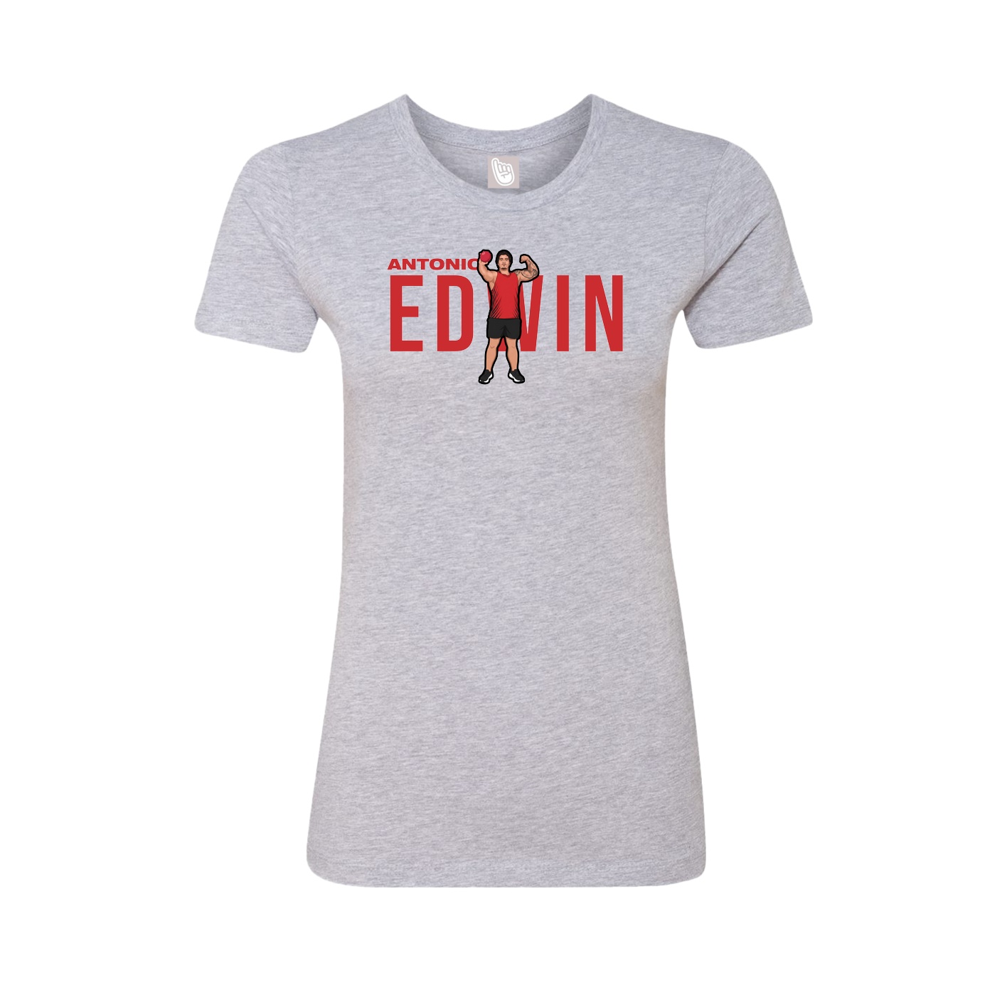 Fitted Women's Tee — Player Name in Grey
