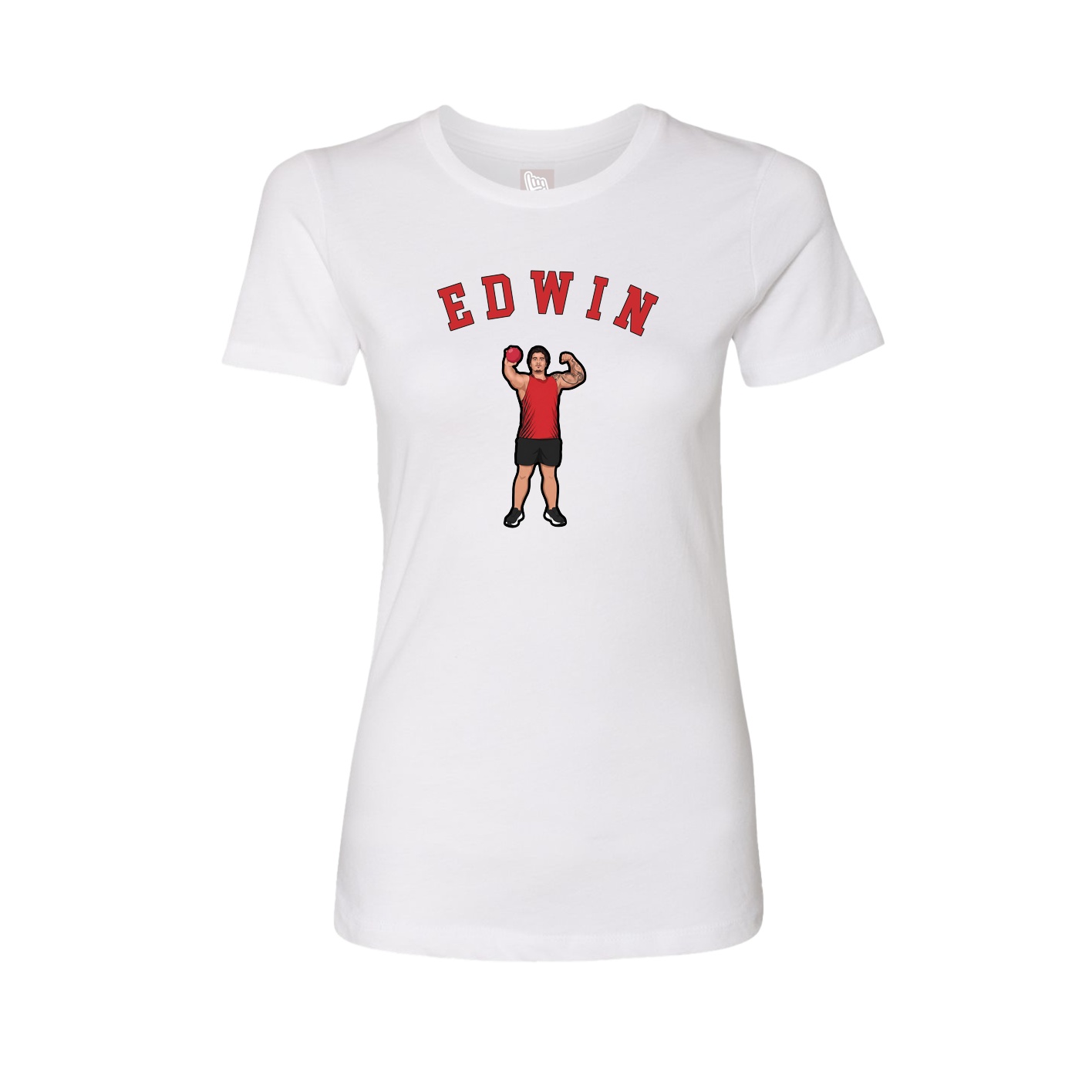 Fitted Women's Tee — Shirsey Arch in White