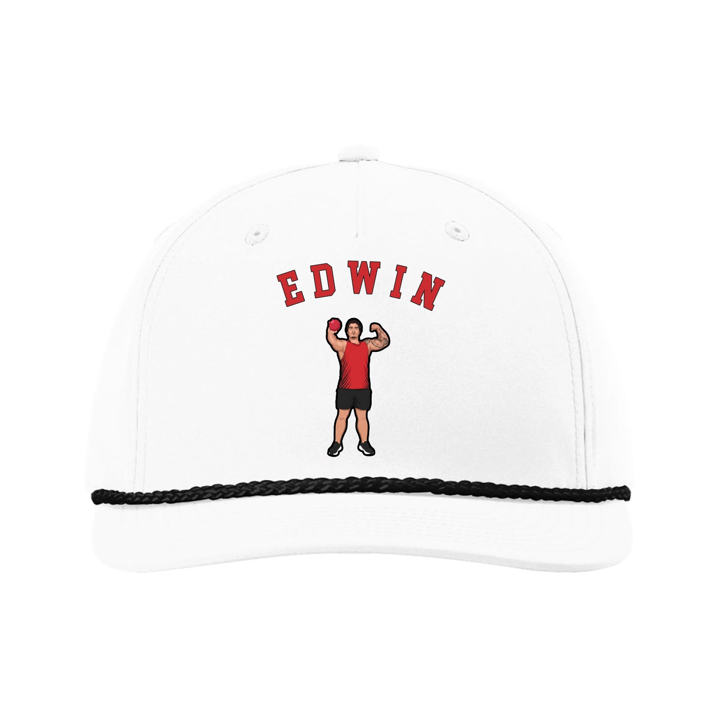 Five-Panel Classic Rope Cap — Shirsey Arch in White