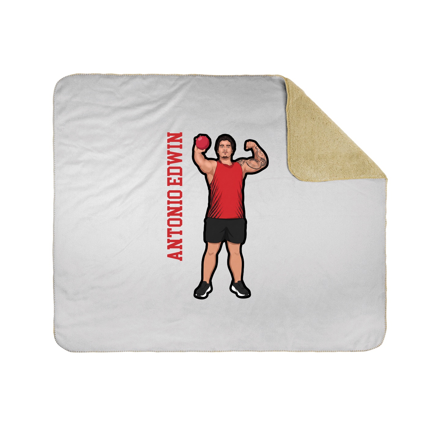 Throw Blanket — Name Vertical in White