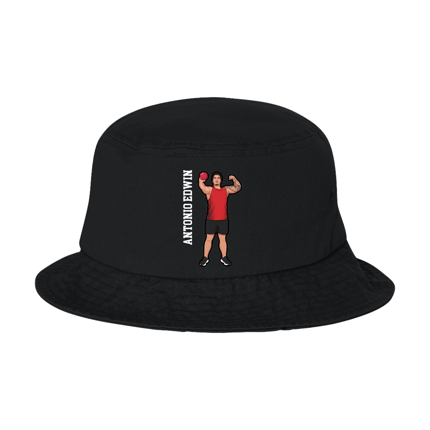 Bucket Cap — Name Vertical in Black