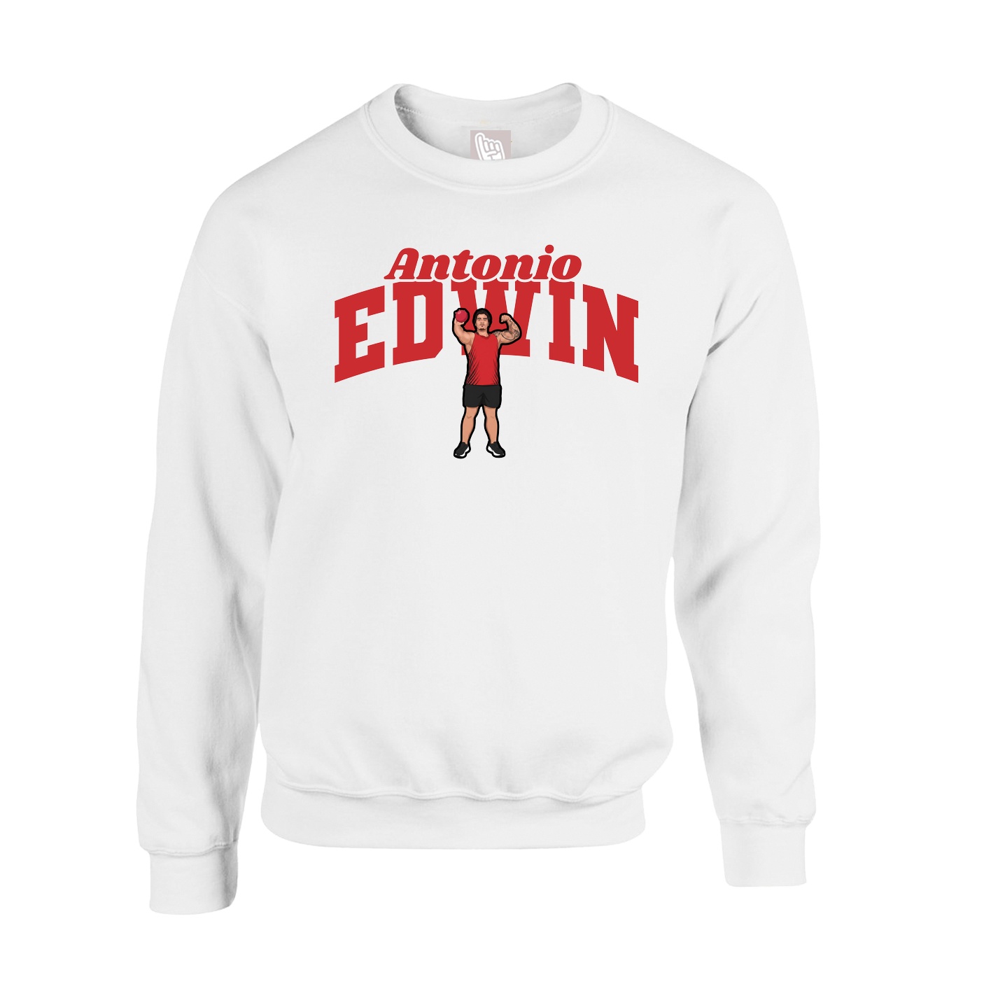 Fleece Crew — Signature Arch in White