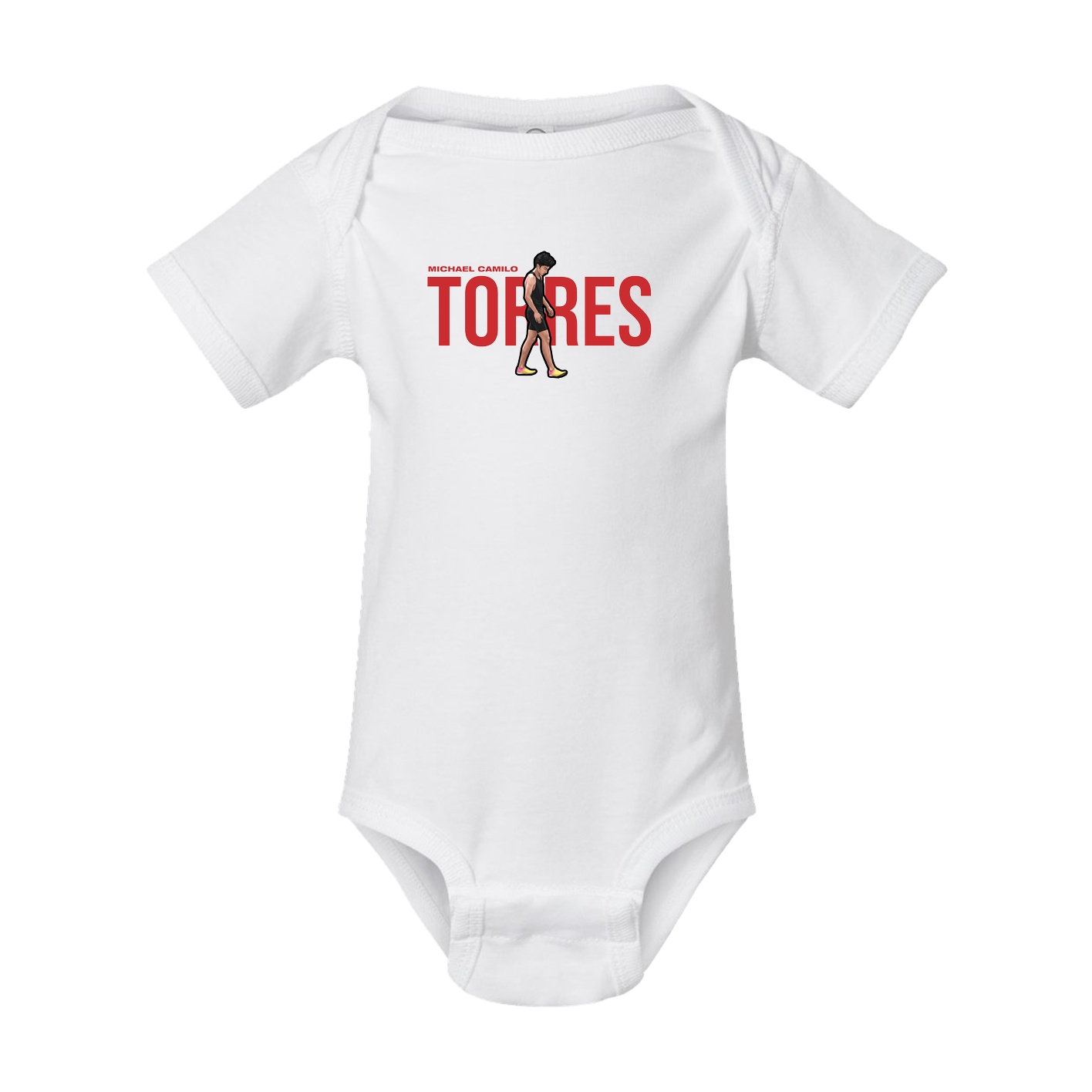 Baby Onesie — Player Name in White