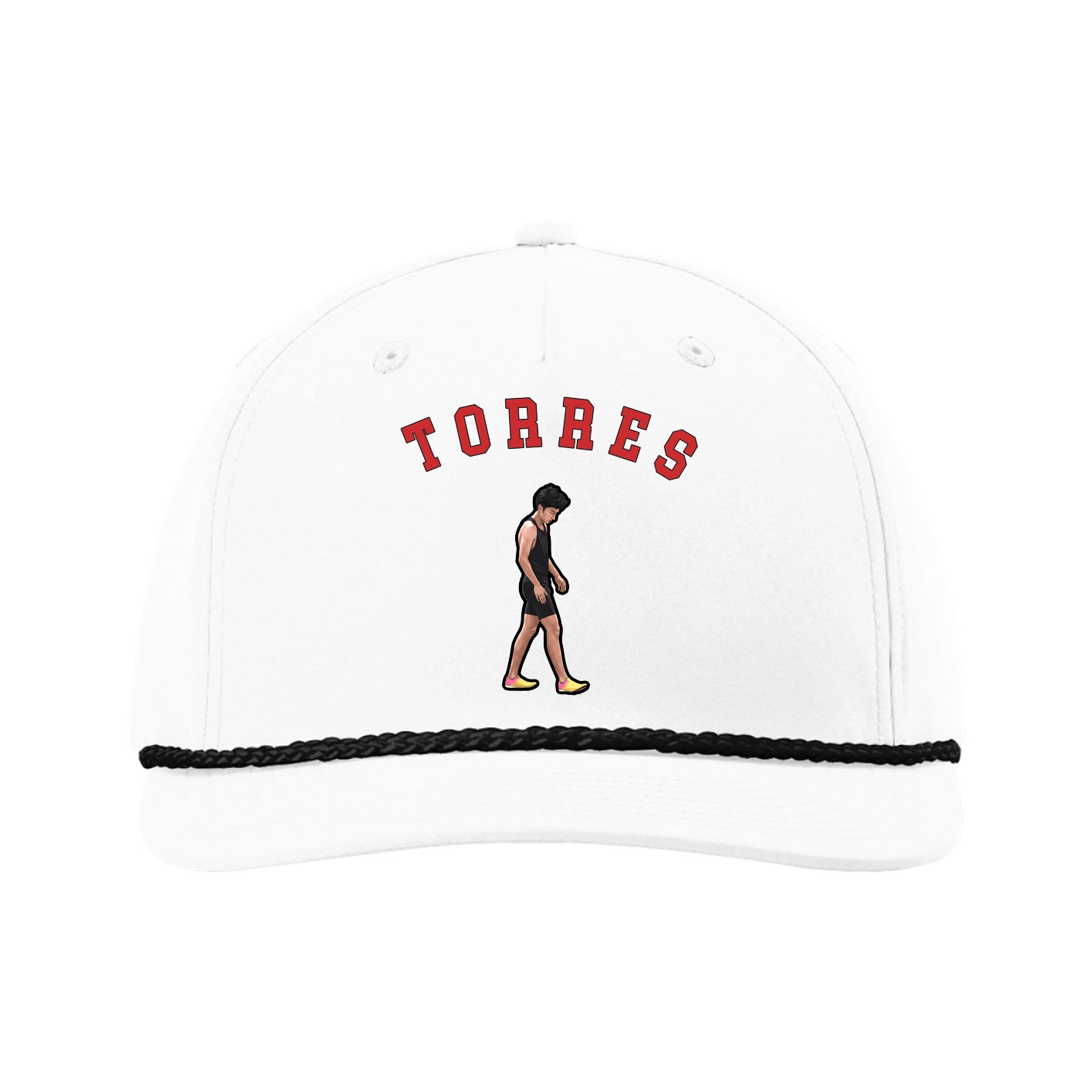 Five-Panel Classic Rope Cap — Shirsey Arch in White