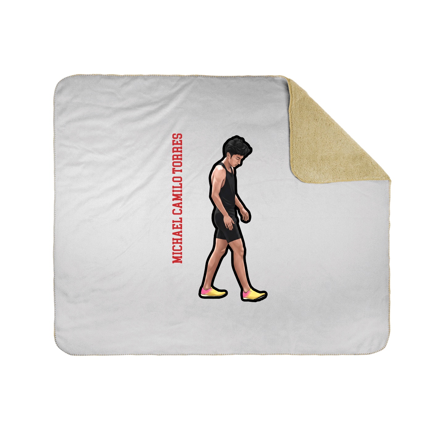 Throw Blanket — Name Vertical in White