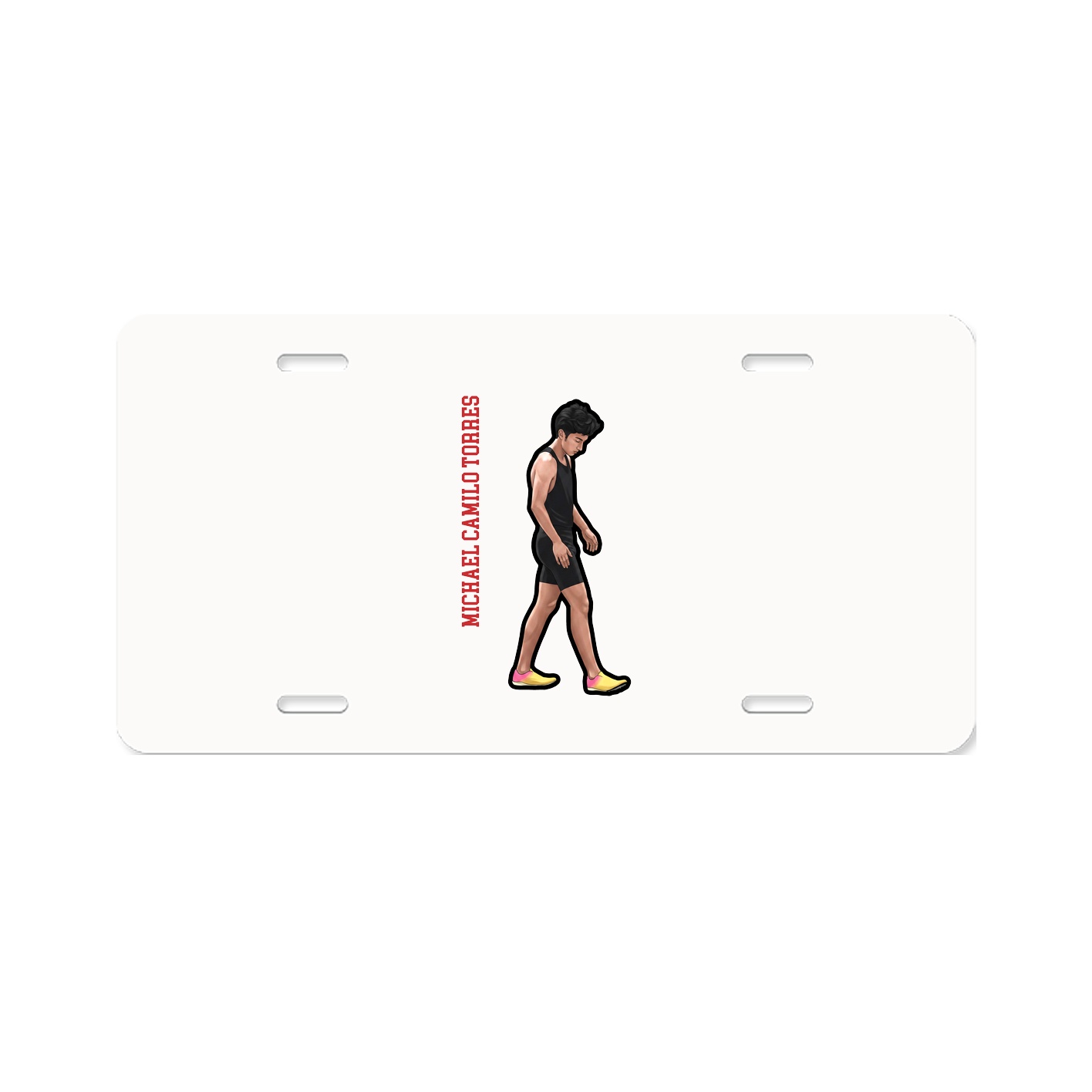 License Plate — Name Vertical in Classic
