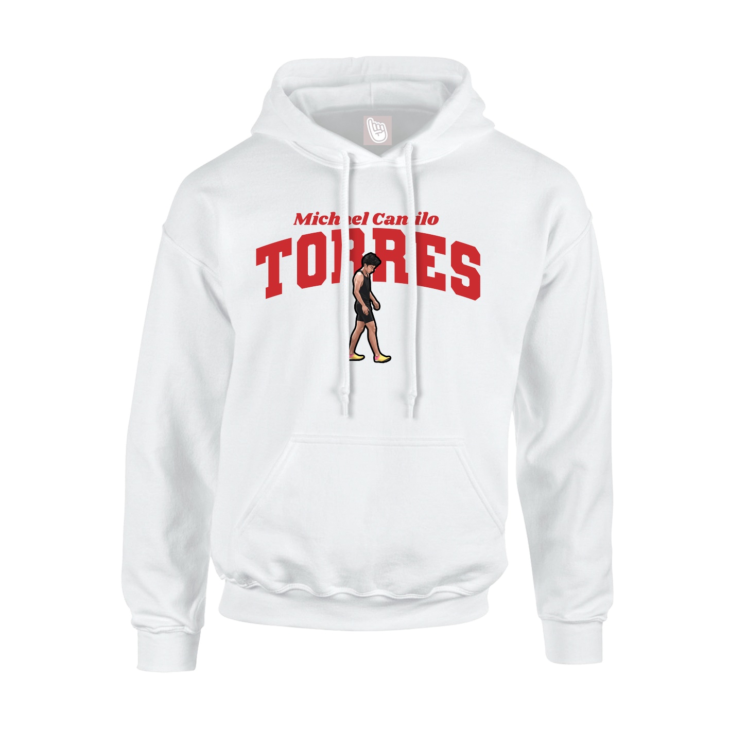 Youth Hoodie — Signature Arch in White
