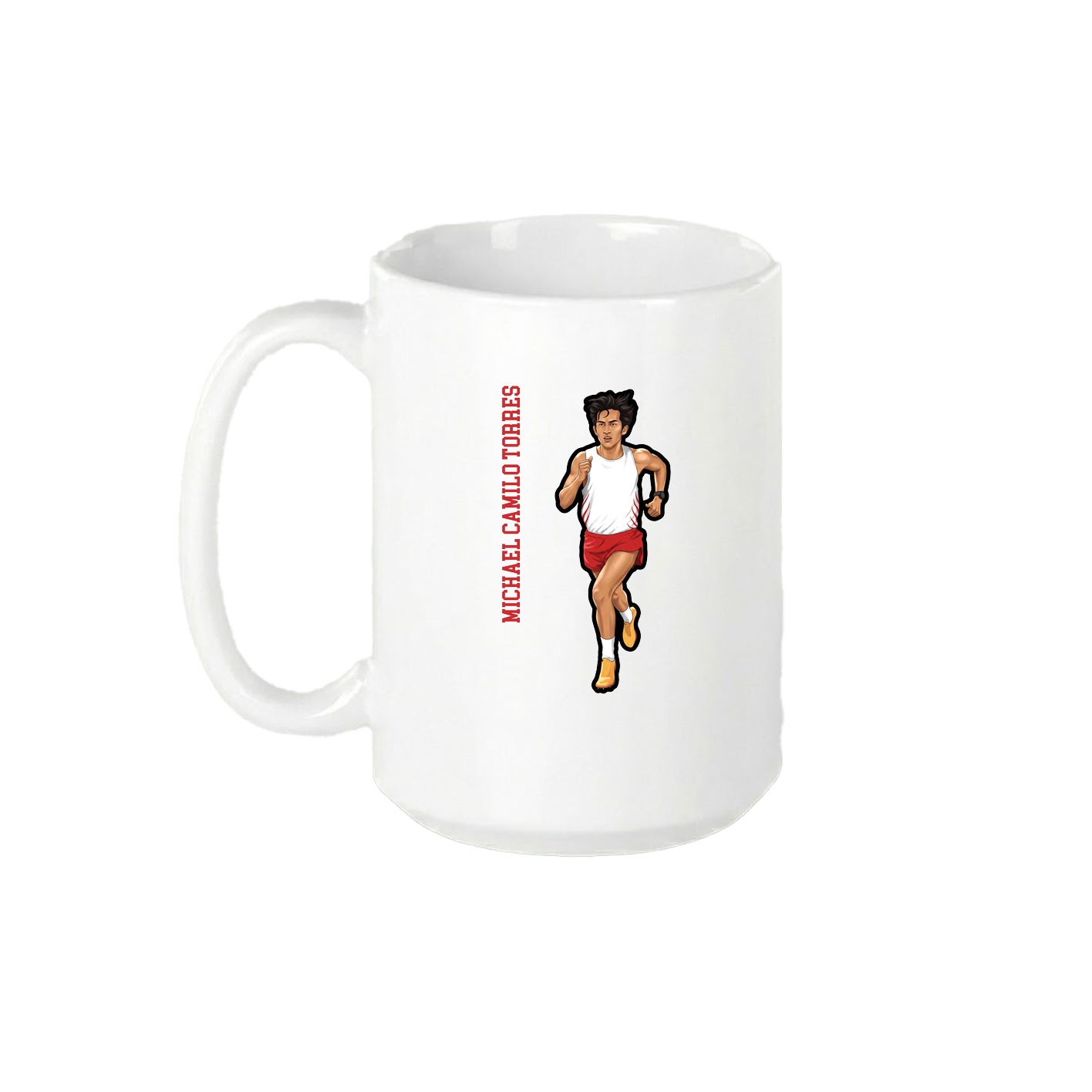 15oz Coffee Mug — Name Vertical in White