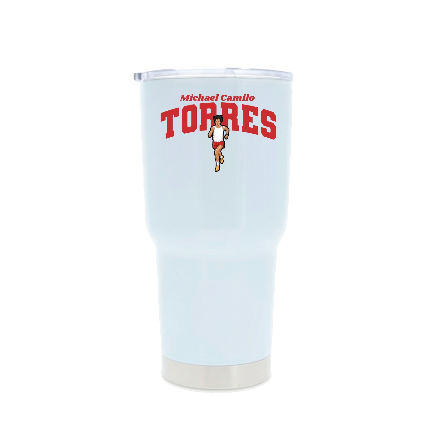 30oz Stainless Steel Tumbler — Signature Arch in White