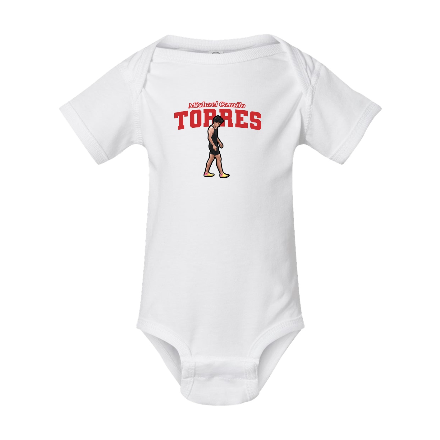 Baby Onesie — Name Arch in White
