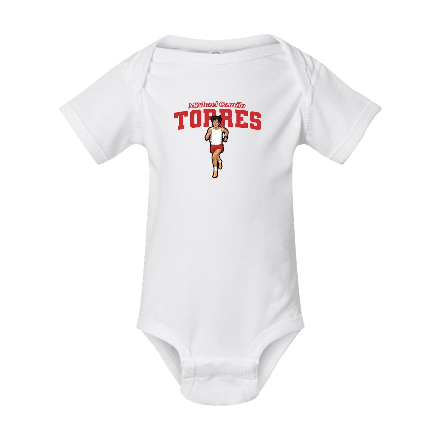 Baby Onesie — Name Arch in White