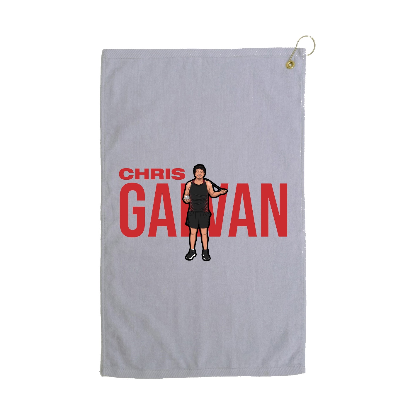 Golf Towel — Player Name in Grey