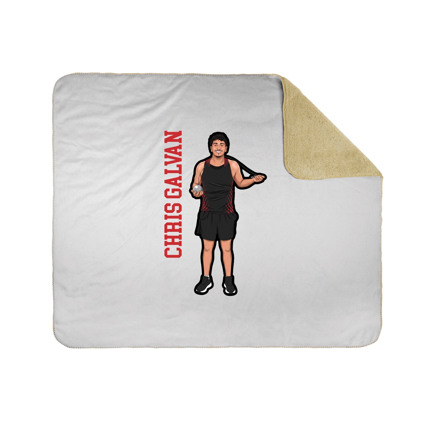 Throw Blanket — Name Vertical in White