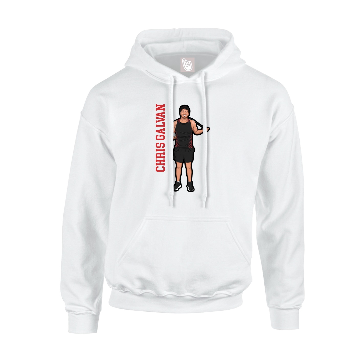 Youth Hoodie — Name Vertical in White
