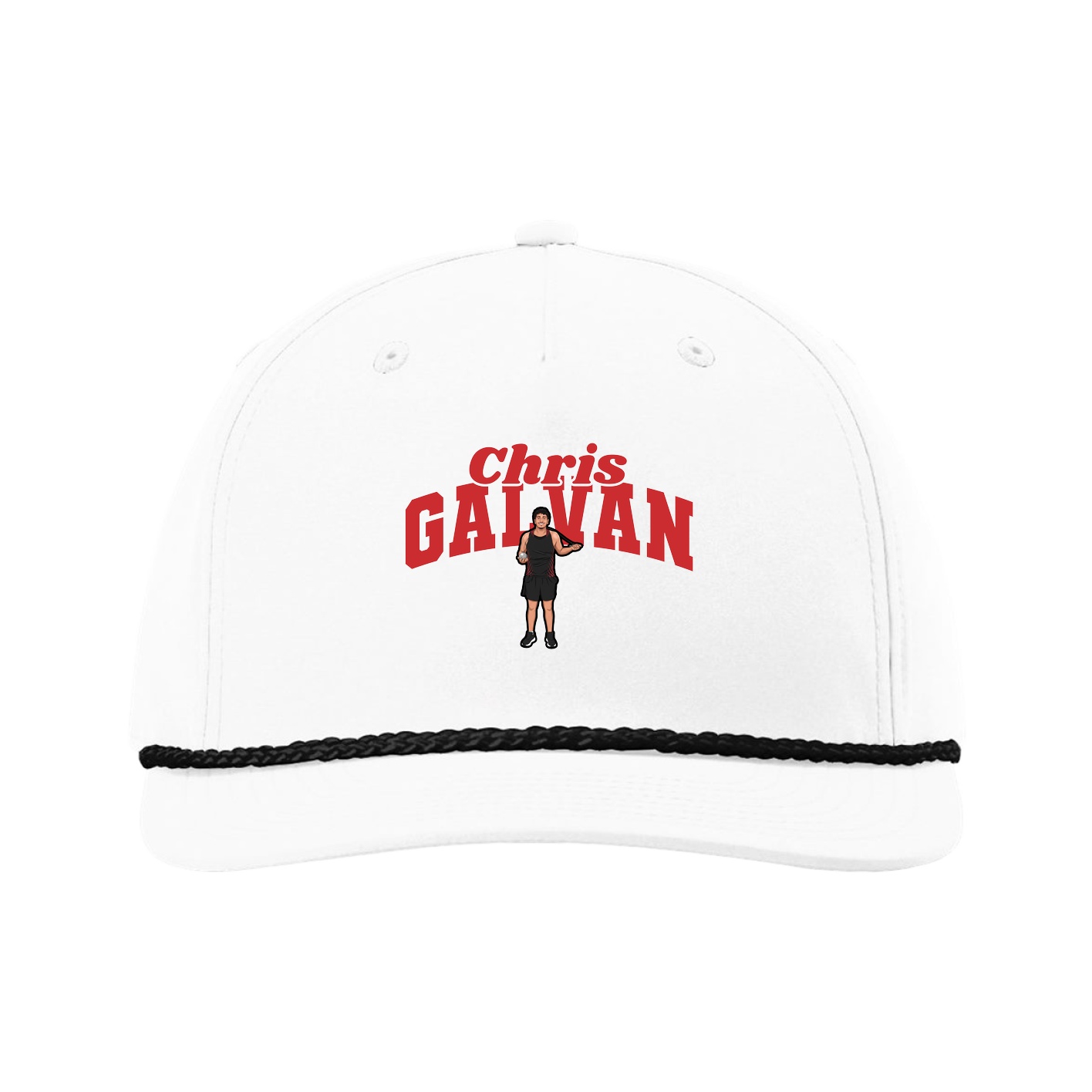 Five-Panel Classic Rope Cap — Signature Arch in White