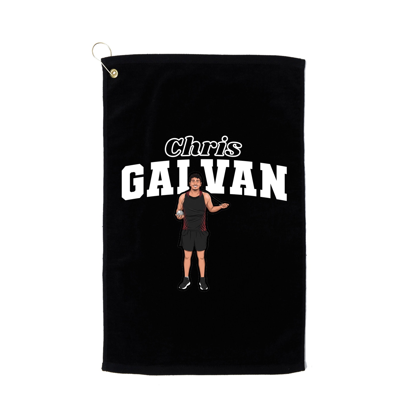 Golf Towel — Name Arch in Black