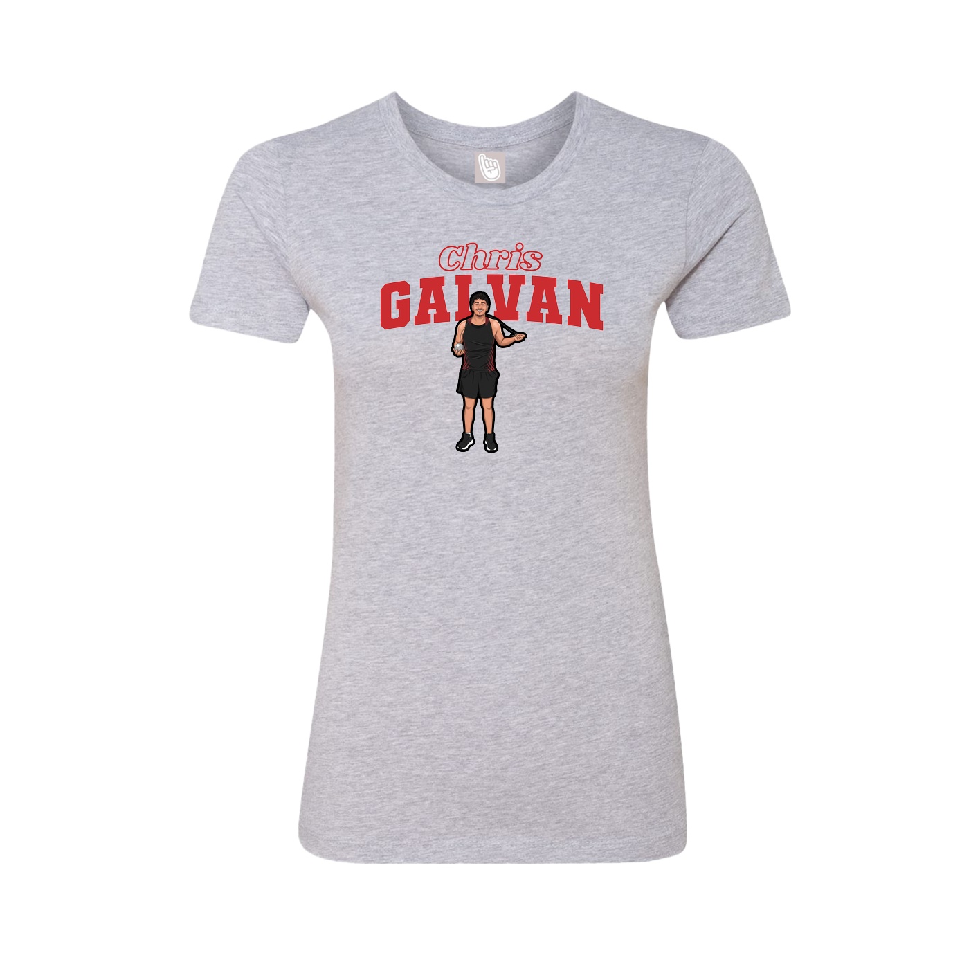 Fitted Women's Tee — Name Arch in Grey