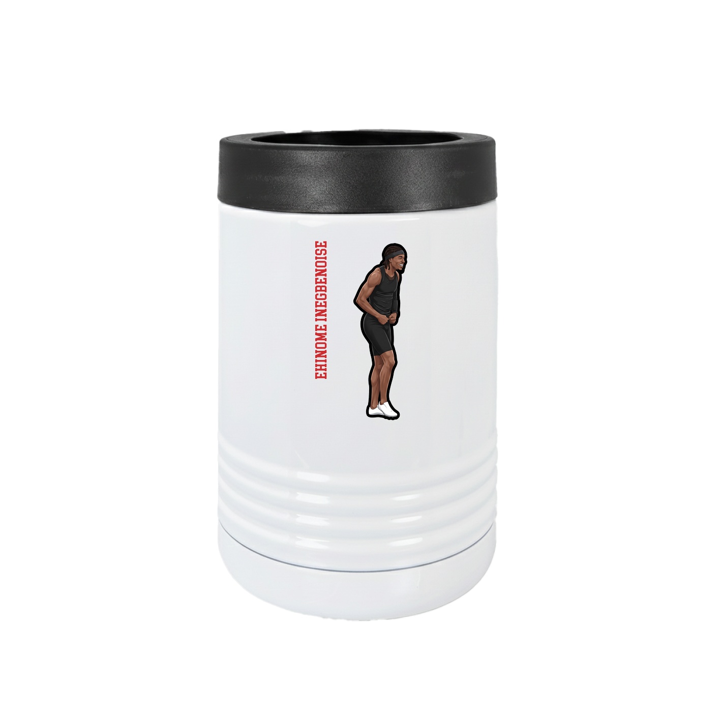 Beverage Holder — Name Vertical in White