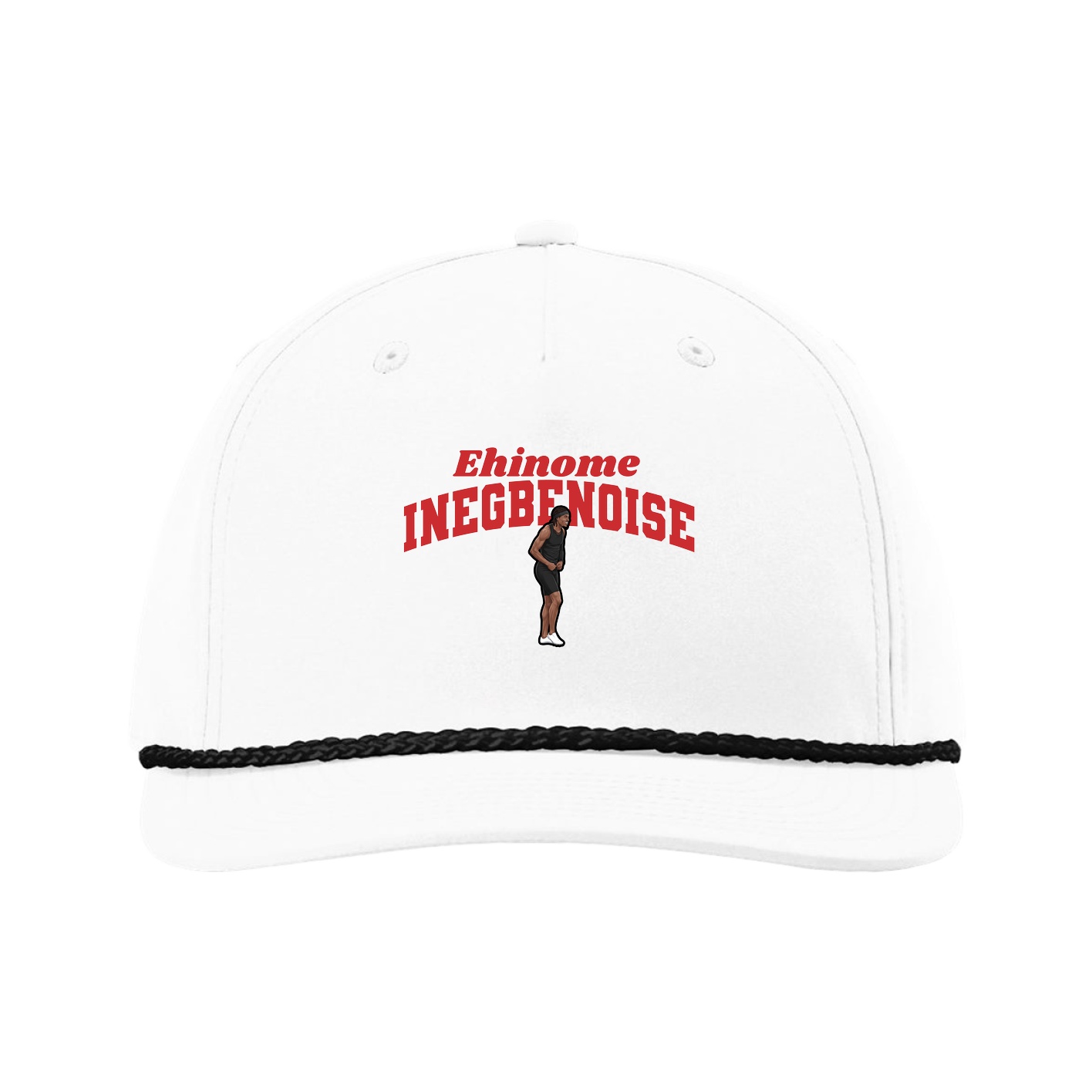 Five-Panel Classic Rope Cap — Signature Arch in White