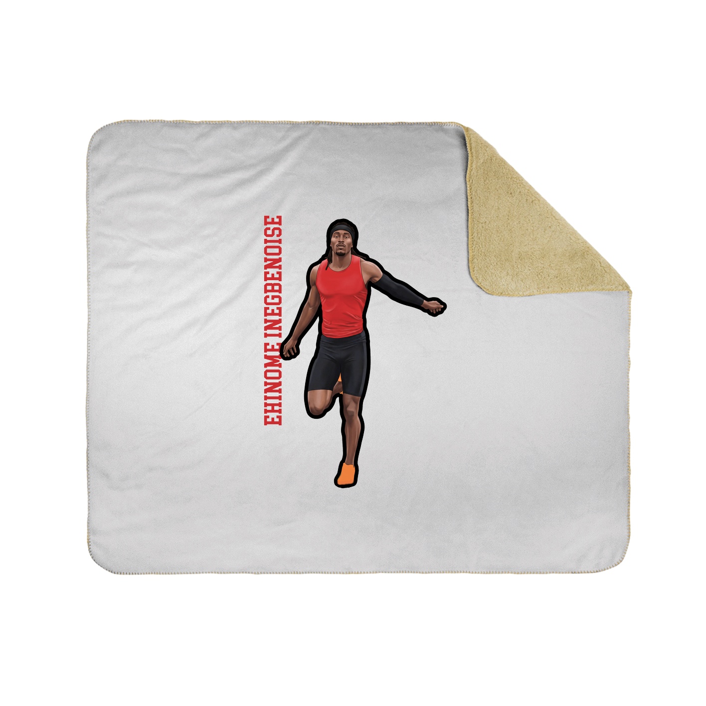 Throw Blanket — Name Vertical in White
