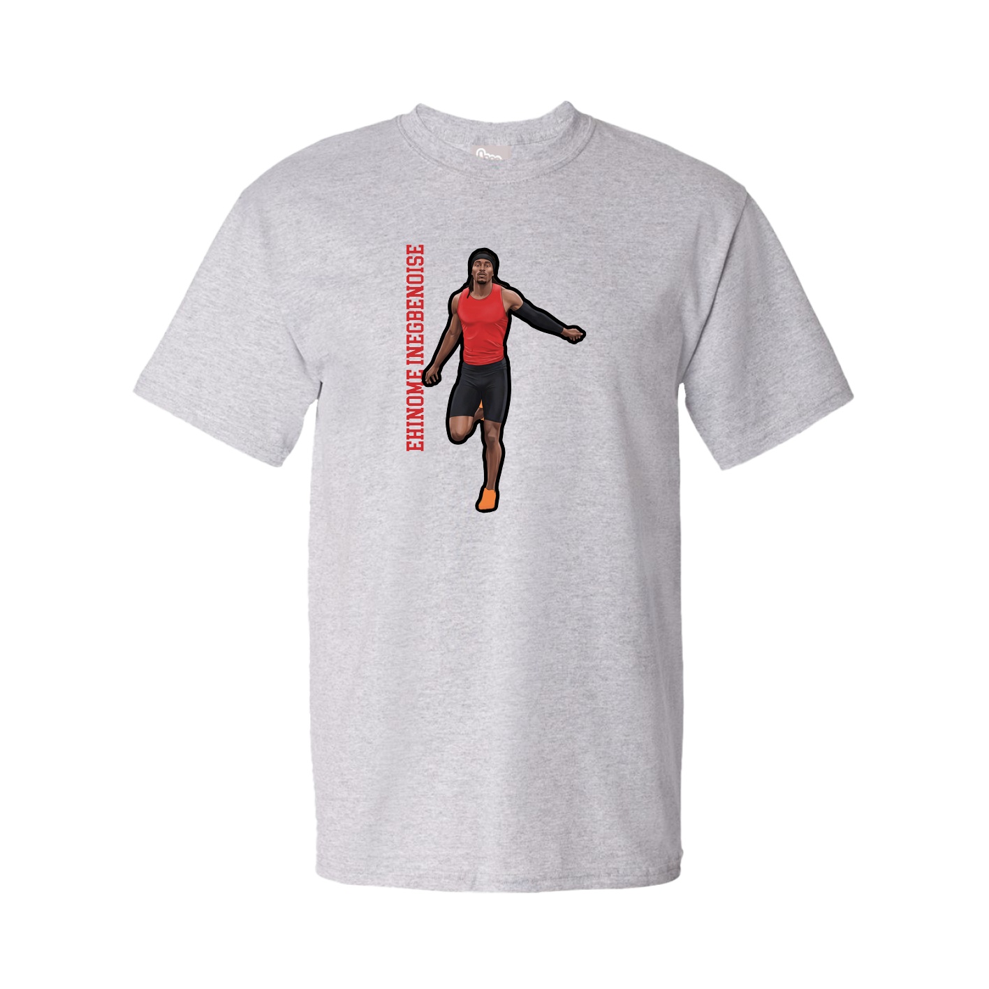 Youth Tee — Name Vertical in Grey