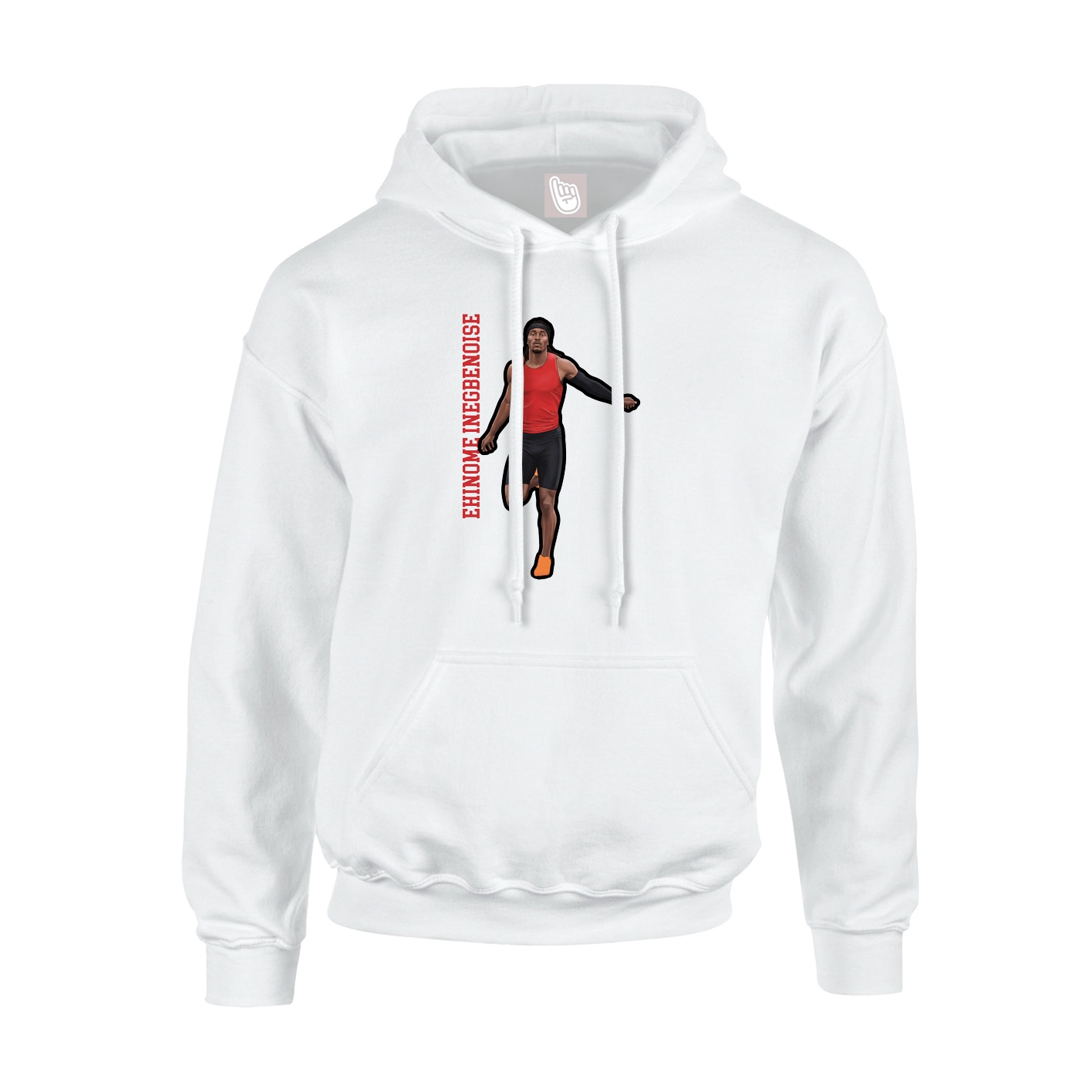 Hoodie — Name Vertical in White