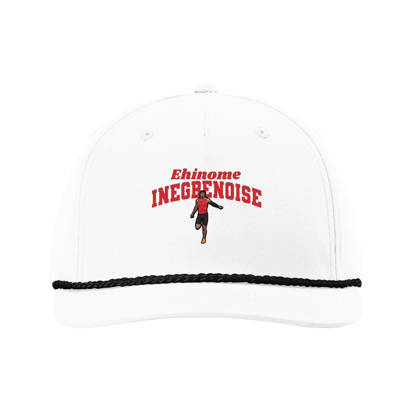 Five-Panel Classic Rope Cap — Signature Arch in White