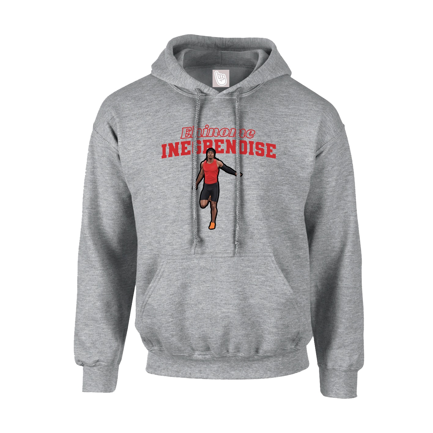 Hoodie — Name Arch in Grey