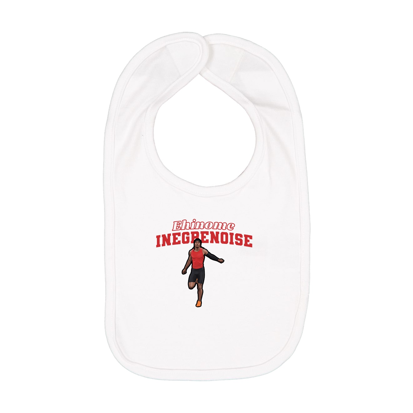 Infant Bib — Name Arch in White