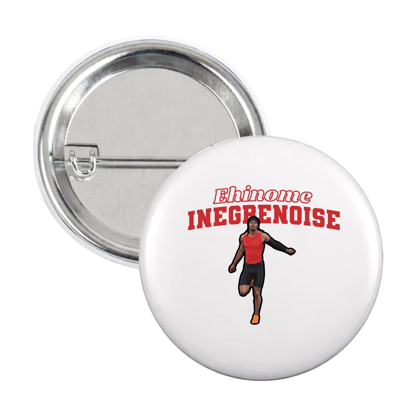 Game Day Button — Name Arch in White