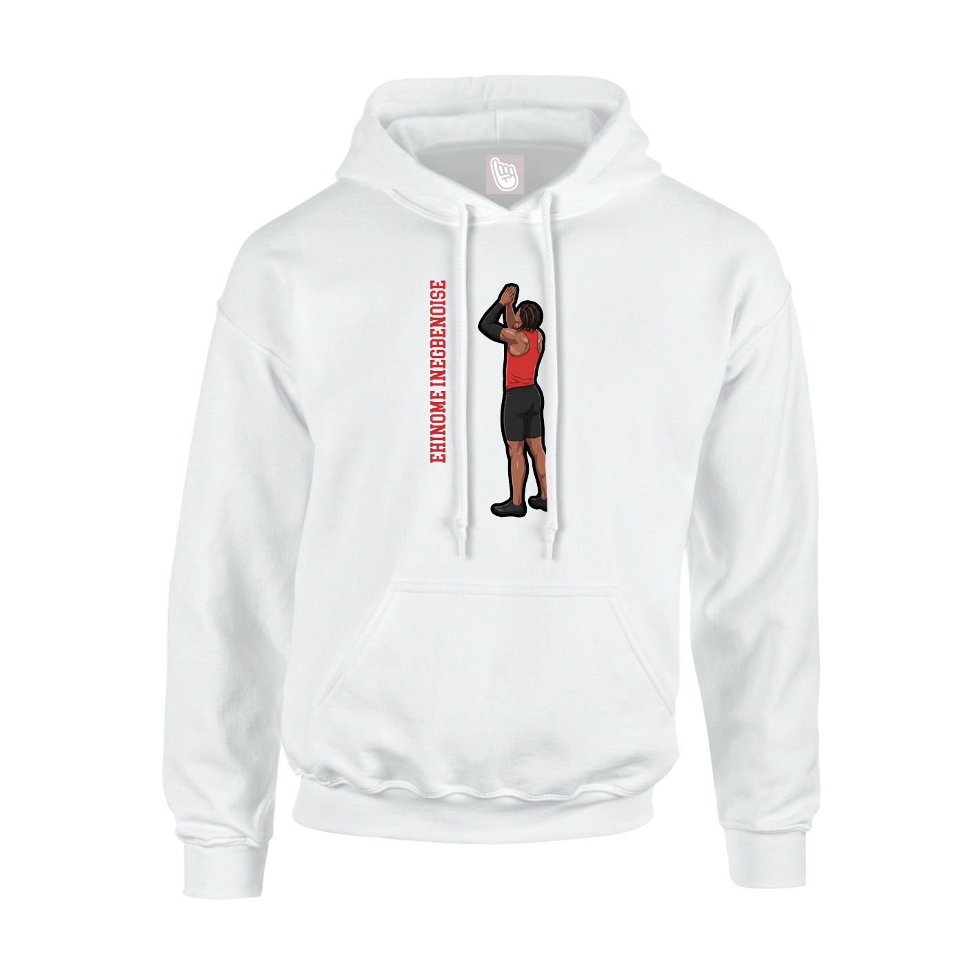 Youth Hoodie — Name Vertical in White