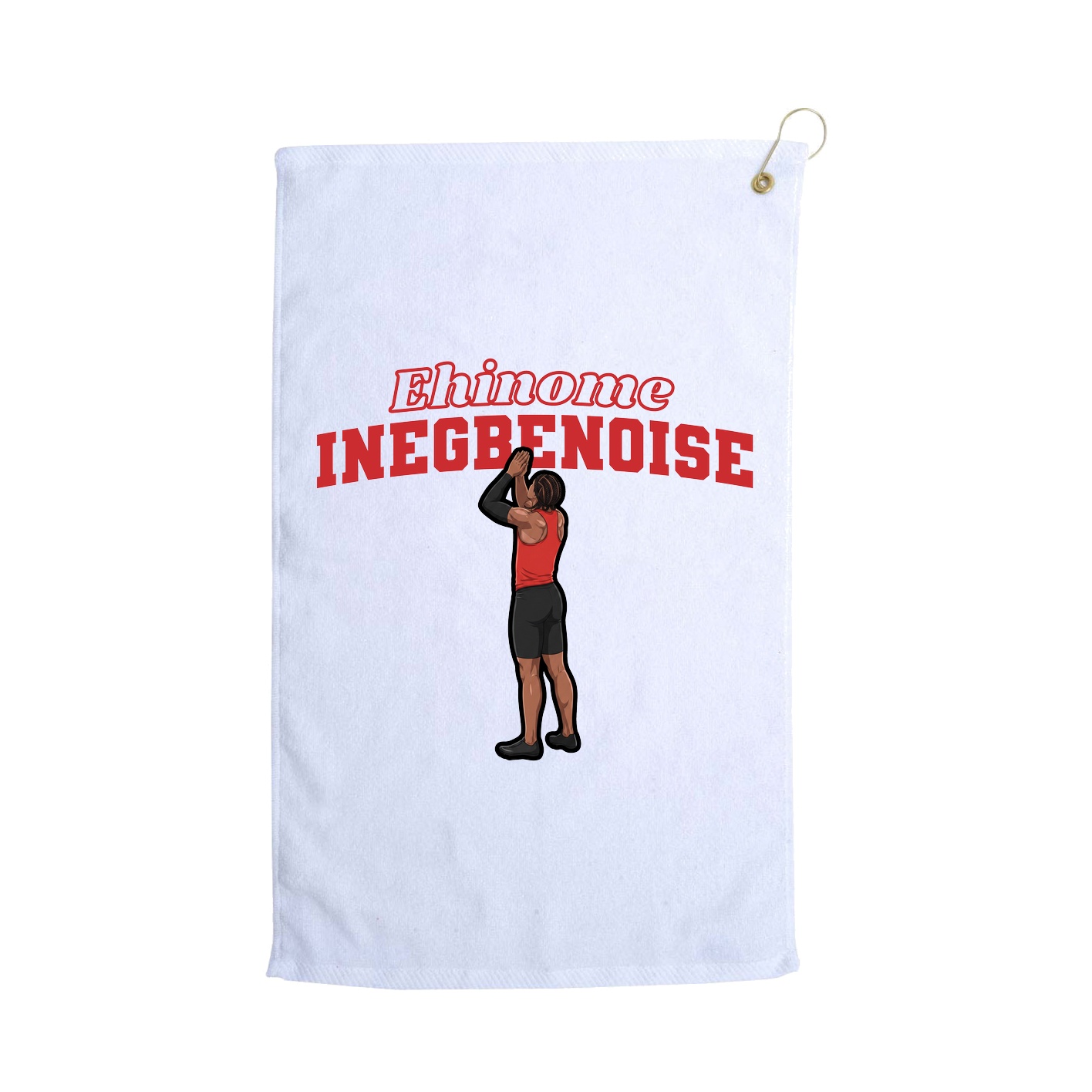 Golf Towel — Name Arch in White