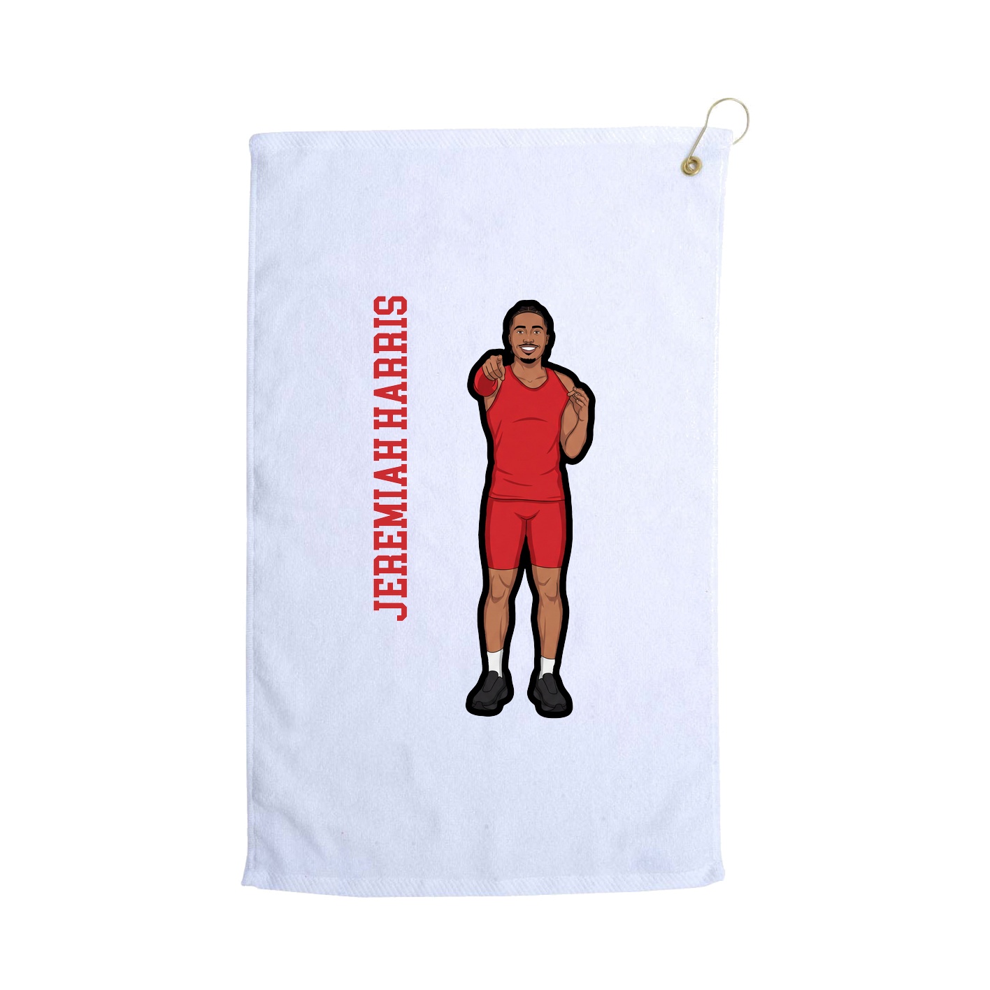 Golf Towel — Name Vertical in White