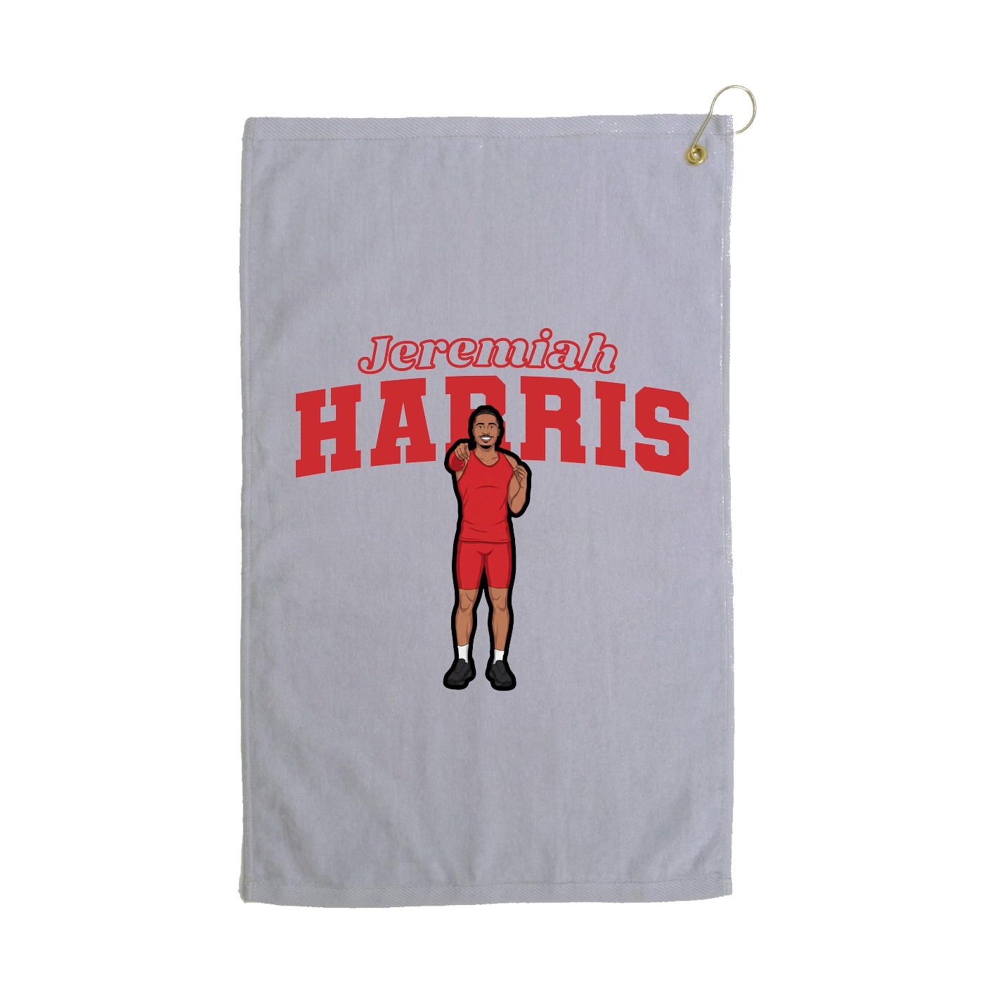 Golf Towel — Name Arch in Grey