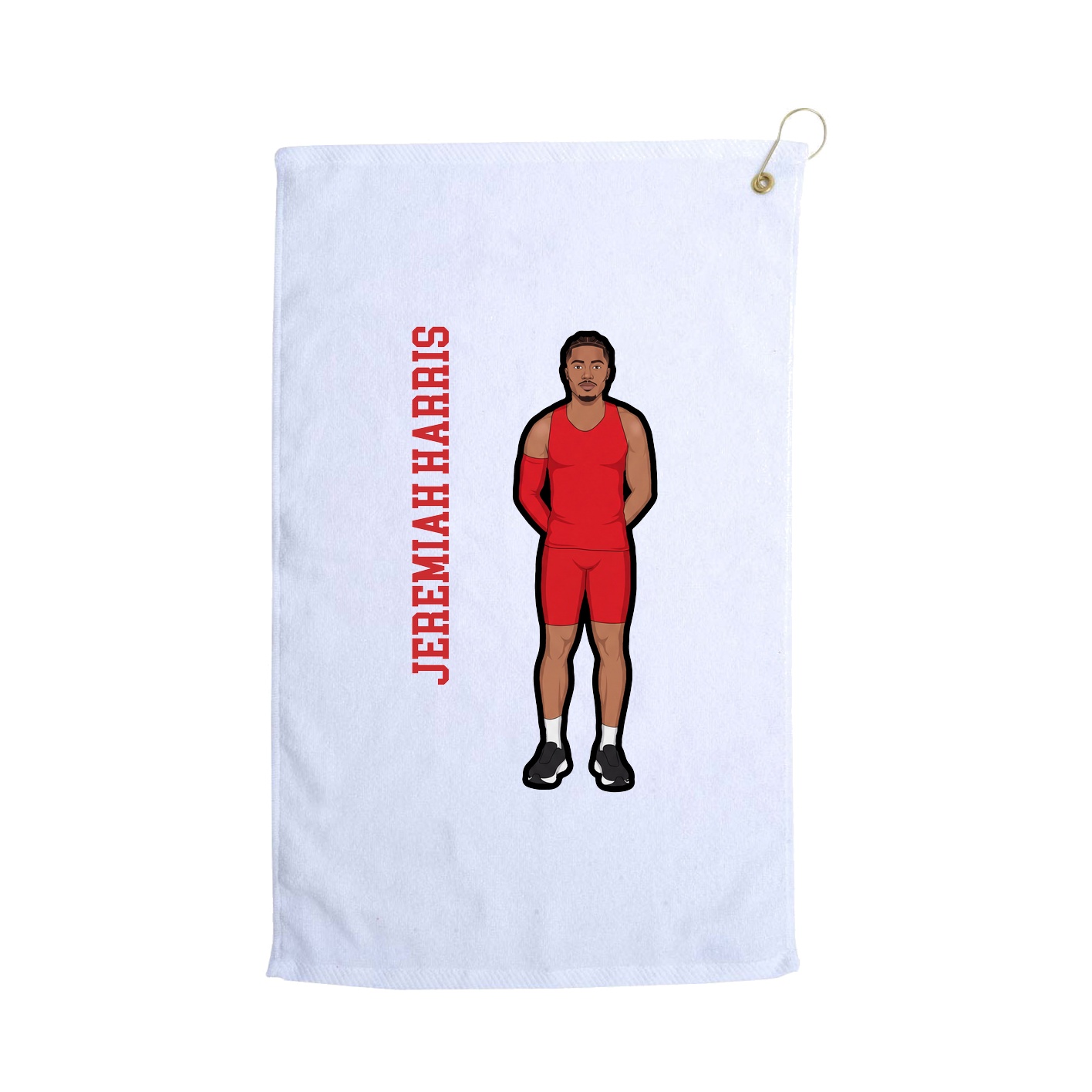 Golf Towel — Name Vertical in White