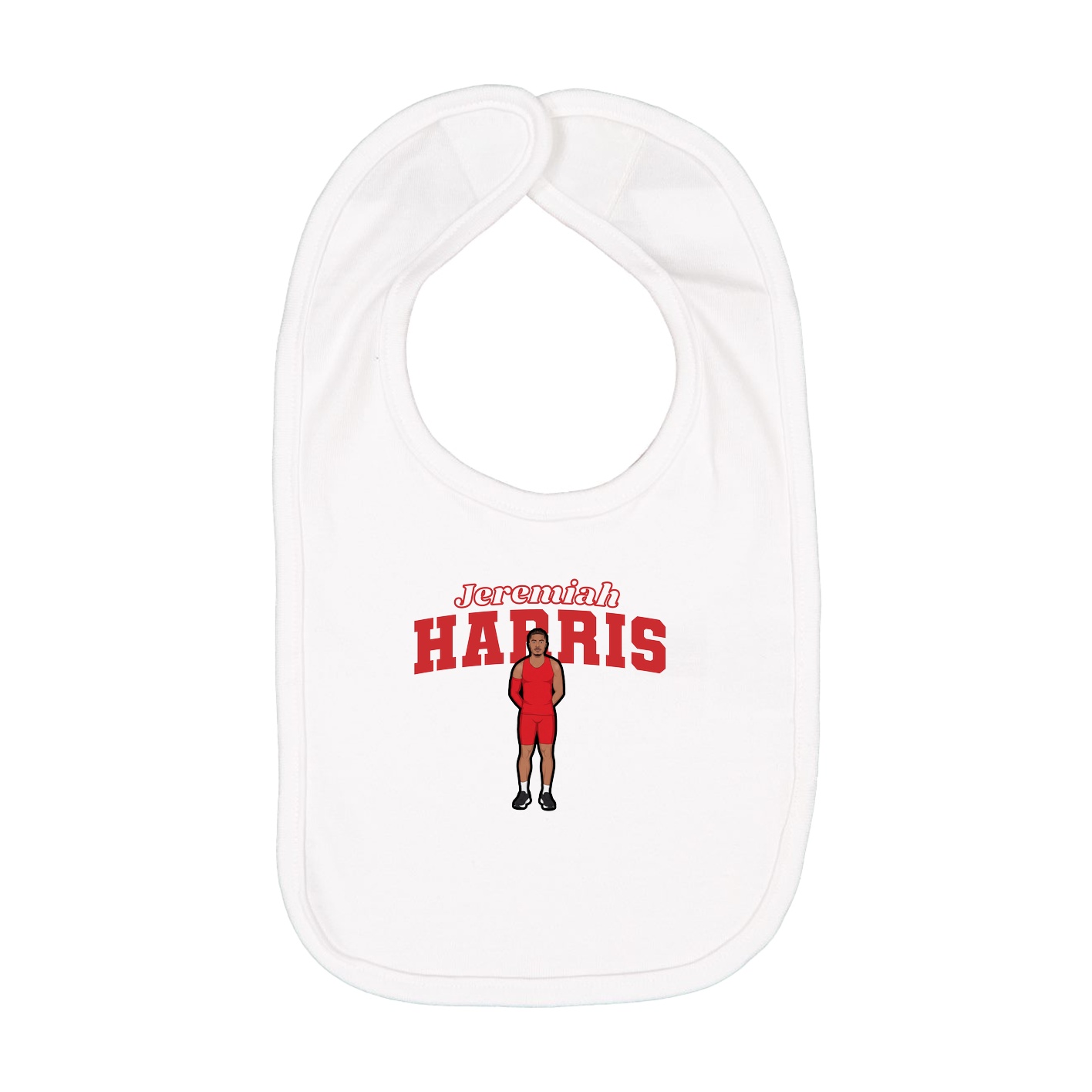 Infant Bib — Name Arch in White