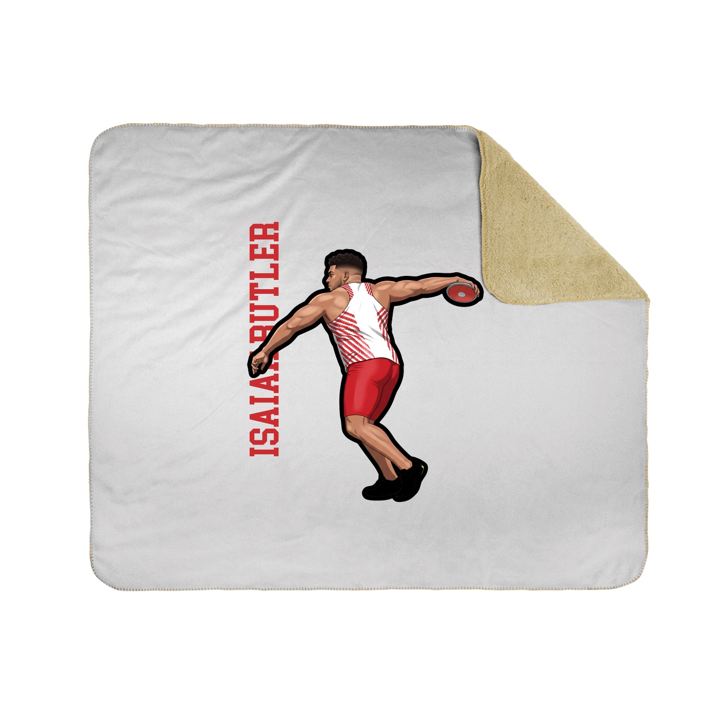 Throw Blanket — Name Vertical in White