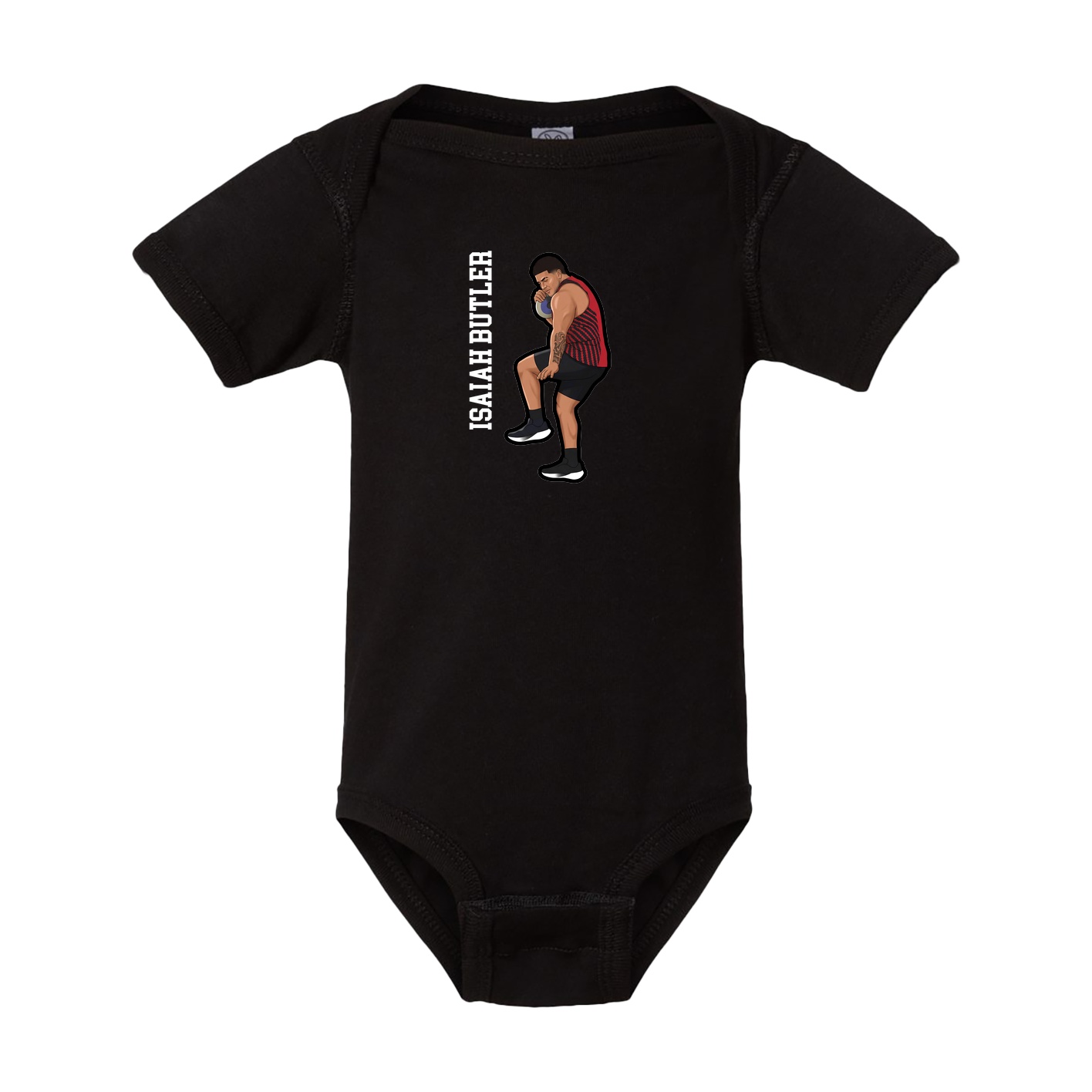Baby Onesie — Name Vertical in Black