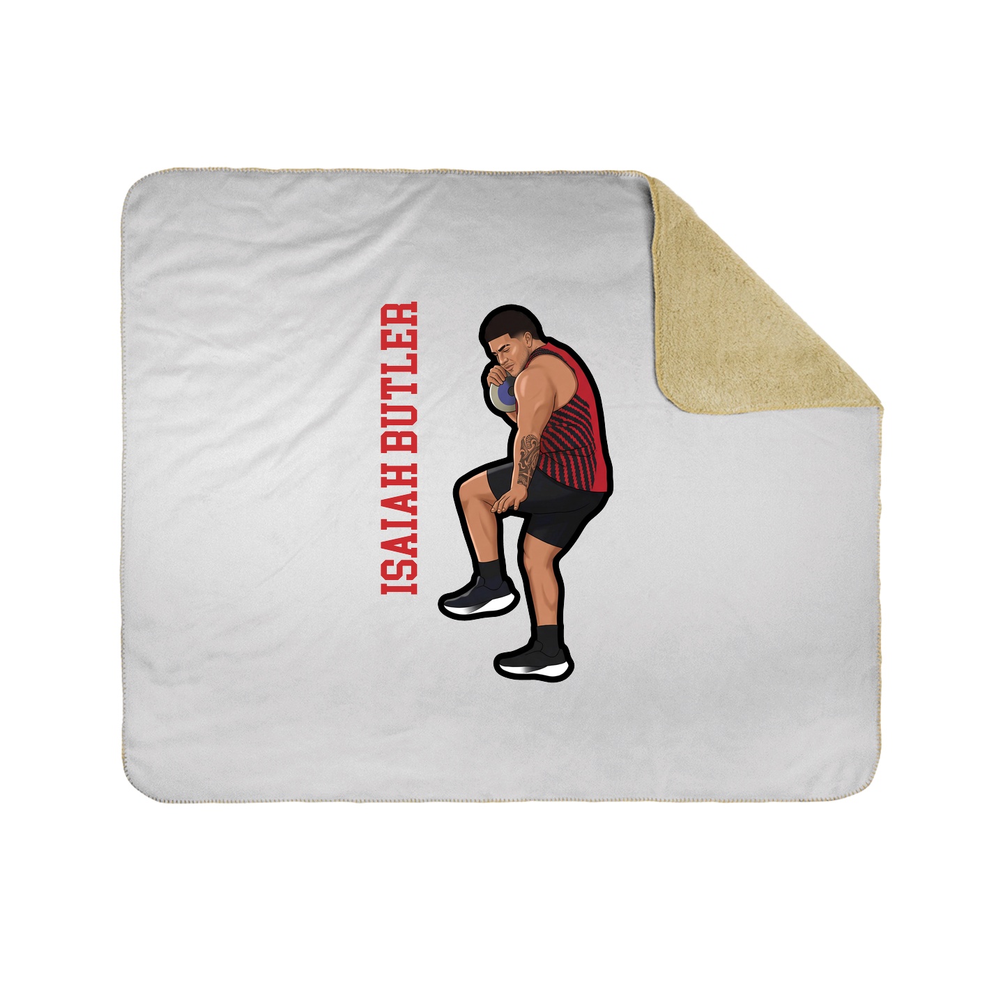 Throw Blanket — Name Vertical in White
