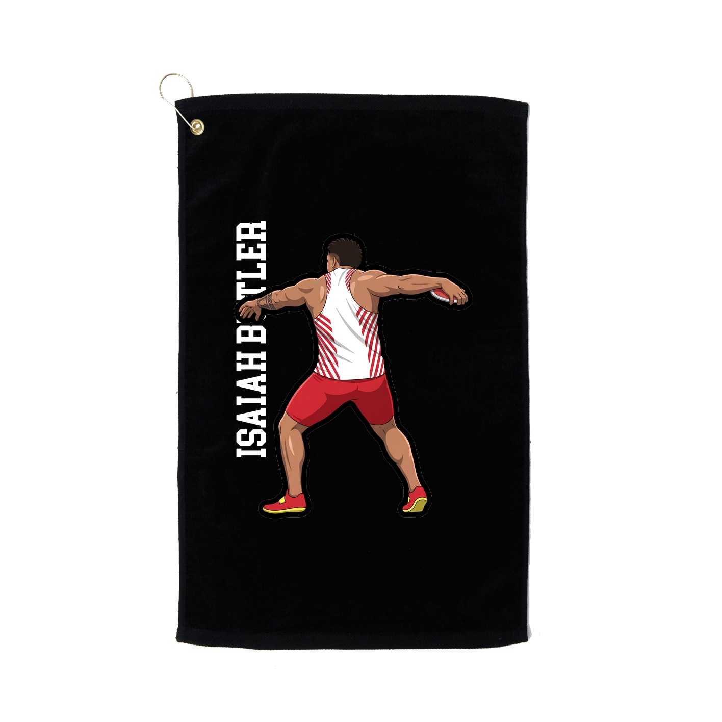 Golf Towel — Name Vertical in Black