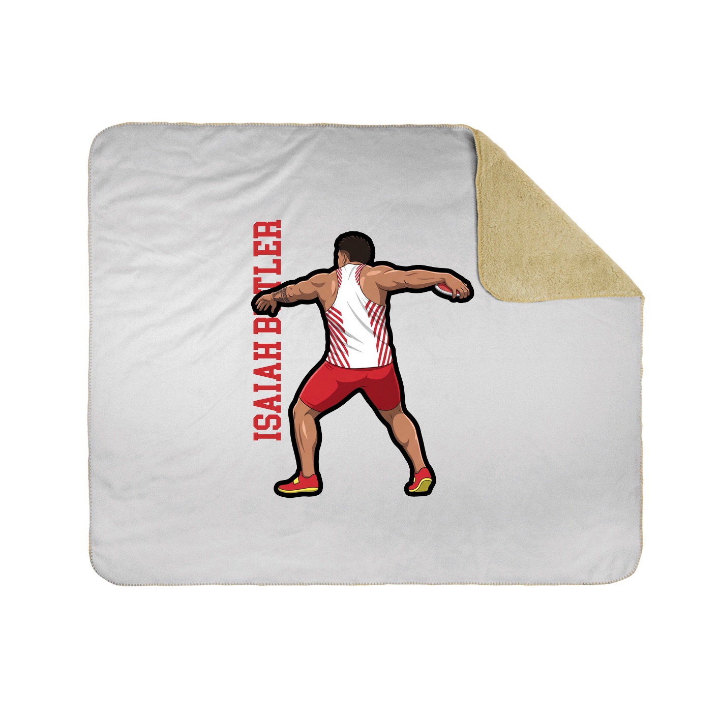 Throw Blanket — Name Vertical in White